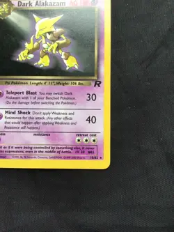 Pokemon Cards: Team Rocket 1st Edition Rare: Dark Alakazam 18/82 - Image 4
