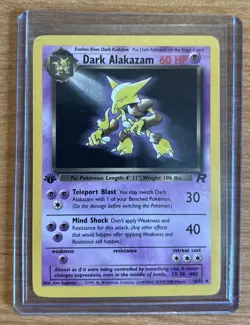 Pokemon 1st Edition Dark Alakazam Non-Holo Pokemon Card Team Rocket set 18/82 NM - Image 1