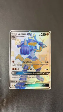 Pokemon Lucario GX SV64/SV94 Hidden Fates Shiny Vault Full Art Holo 210HP Card - Image 3