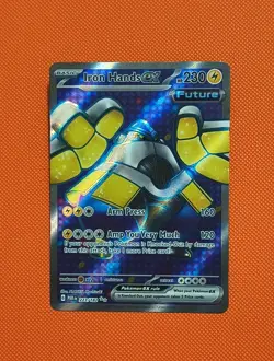 Pokemon Iron Hands EX TCG Full Art Holo Ultra Rare Card 223/182 Paradox Rift - Image 2