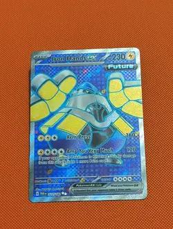 Pokemon Iron Hands EX TCG Full Art Holo Ultra Rare Card 223/182 Paradox Rift - Image 3