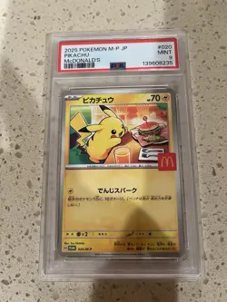 McDonald's Pikachu Promo Card 020/M-p Japanese Pokemon TCG, PSA 9 - Image 1