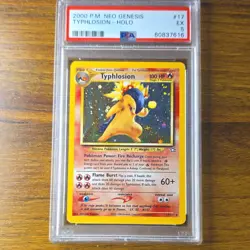Pokemon TCG Typhlosion Holo Rare Card 17/111 Neo Genesis 2000 Unlimited PSA 5 - Image 1