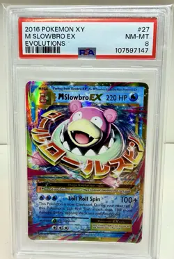Pokemon XY TCG M Slowbro EX 27/108 Evolutions Holo PSA 8 Card - Image 1