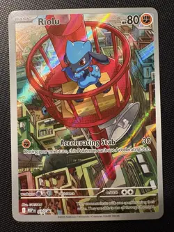 2025 Pokemon Mega Evolution Riolu 010 BLACK STAR PROMO ART RARE HOLO Card! - Image 1