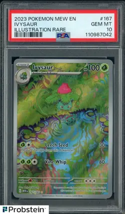 2023 POKEMON MEW EN CARD 151 SCARLET & VIOLET IR #167/165 IVYSAUR PSA 10 - Image 1