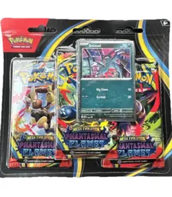 Pokemon TCG Phantasmal Flames 3-Pack Blister with Random Promo Card NEW, SEALED - Image 1