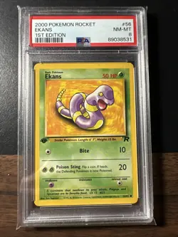 2000 PSA 8 Pokemon Ekans 1st Edition Rocket #56 Graded - Image 1