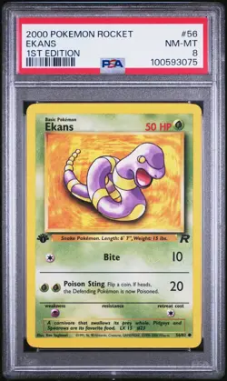 Ekans - 1st Edition - 56/82 Team Rocket - WOTC 2000 - Pokemon TCG - PSA 8 - Image 1
