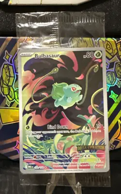 2025 Pokemon Bulbasaur 133/132 Mega Evolution Stamped Promo Sealed in Plastic - Image 1