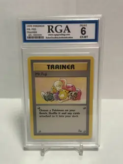 🔴 1999 Pokemon Mr Fuji Trainer Fossil Set 58/62 RGA 6 EX MT Slab - Image 1