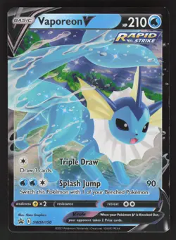 Vaporeon V SWSH150 Pokemon TCG Sword & Shield Promo LP - Image 1