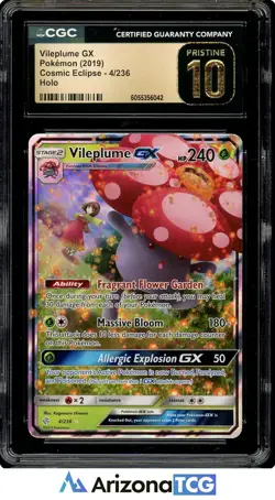 Pokemon 2019 Vileplume GX 4/236 Holo Cosmic Eclipse BLACK LABEL CGC 10 - Image 1