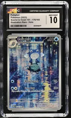 Poliwhirl 176/165 IR - Pokemon Scarlet & Violet 151 CGC 10 Gem Mint - Image 1