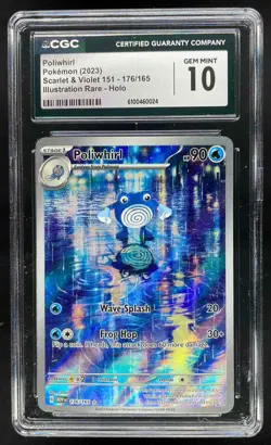 2023 Pokemon S&V 151 Poliwhirl Illustration Rare CGC 10 Gem Mint #176/165 - Image 1