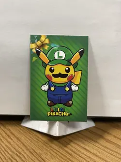 Pokemon 2024 Card Database Christmas Set Mario & Luigi Pikachu Green Cracked Ice - Image 3