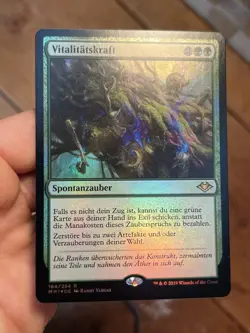 GERMAN Foil • Force of Vigor • Front NM / Back LP • Modern Horizons • Mtg (1875) - Image 1