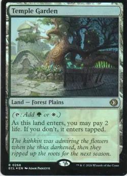 MTG: Lorwyn Eclipsed: Foil Temple Garden: Lightly Played Condition - Image 1