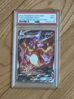2022 Pokemon BSP SWSH261 SWSH Ultra Premium Collection 261 Charizard Vmax PSA 9 - Image 1