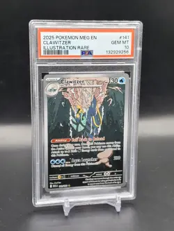 2025 Pokemon Mega Evolutions PSA 10 CLAWITZER Illustration Rare 141/132 LOW POP - Image 1
