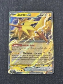 Pokemon Card Zapdos ex 145/165 Double Rare SV: Scarlet & Violet 151 NM - Image 1