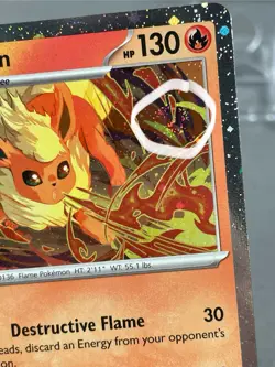 Pokemon TCG Flareon Promo 167 Cosmo Holo With Double Swirl Costco - Image 2