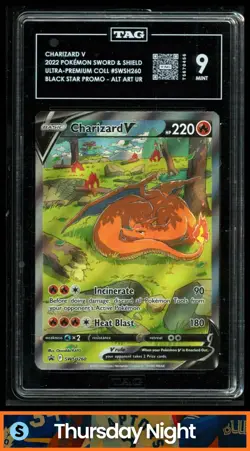 2019 POKEMON SWORD & SHIELD BLACK STAR PROMOS #SWSH260 CHARIZARD V TAG 9 - Image 1