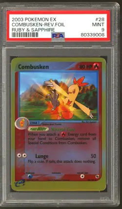 Pokemon Ruby & Sapphire Reverse Holo Foil Combusken 28/109 PSA 9 - Image 1