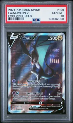 2021 POKEMON SWORD & SHIELD EVOLVING SKIES #196 FULL ART/NOIVERN V PSA 10 - Image 1