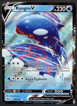 Pokemon Kyogre V 037/159 Crown Zenith Ultra Rare Holo NM - Image 1