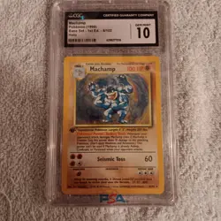 Machamp 1st Edition Holo CGC 10 Base Set Pokemon Card 8/102 1999 English - Image 1
