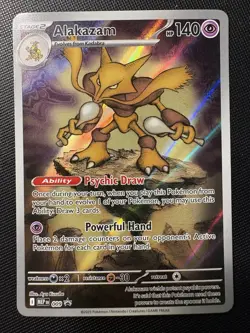 2025 Pokemon Mega Evolution Alakazam 009 BLACK STAR PROMO HOLO Card! - Image 1
