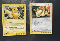 2003 POKEMON GAME PIKACHU 12 HOLO BLACK STAR PROMO MEOWTH 13 N/M-MINT - Image 1