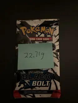 Heavy 22.71g Pokemon TCG SV 10.5 Black Bolt Booster Pack Sealed! - Image 3