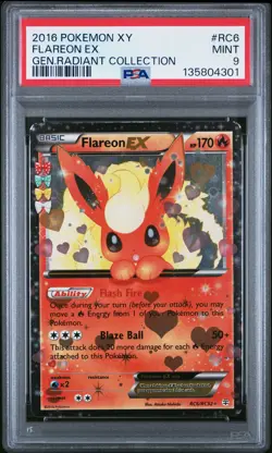 2016 POKEMON XY GENERATIONS RADIANT COLL #RC6 FLAREON EX PSA 9 - Image 1