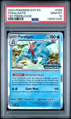 2024 POKEMON SVP EN-SV BLACK STAR PROMO #089 FERALIGATR PSA 10 - Image 1