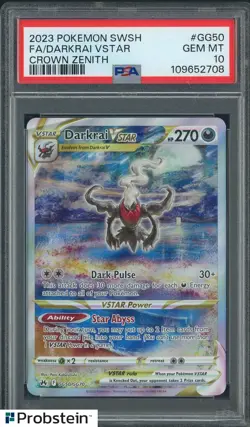 2023 POKEMON SWSH CROWN ZENITH #GG50/GG70 DARKRAI VSTAR PSA 10 GEM MINT - Image 1
