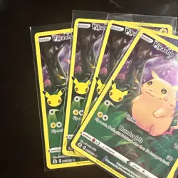 Pikachu 005/025 Pokemon Celebrations 25th Anniversary Holo Rare Full Art TCG X4 - Image 2