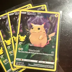 Pikachu 005/025 Pokemon Celebrations 25th Anniversary Holo Rare Full Art TCG X4 - Image 3