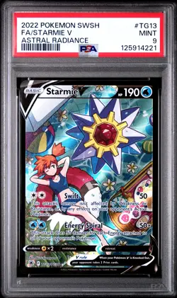 2022 POKEMON SWORD & SHIELD ASTRAL RADIANCE #TG13 FULL ART/STARMIE V PSA 9 - Image 1