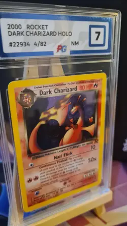 Dark Charizard 4/82 Team Rocket Holo Rare Pokemon Card 2000 NM graded 7 - Image 3