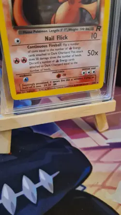 Dark Charizard 4/82 Team Rocket Holo Rare Pokemon Card 2000 NM graded 7 - Image 4