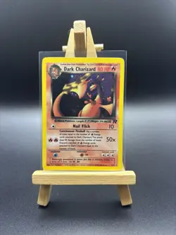 Pokemon TCG Dark Charizard Holo Rare Card 4/82 Team Rocket Series LP+ *SWIRL* - Image 1