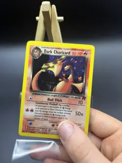 Pokemon TCG Dark Charizard Holo Rare Card 4/82 Team Rocket Series LP+ *SWIRL* - Image 3