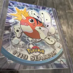 SEAKING #119 - SILVER Non Holo - Topps Blue Logo - TV Animation - POKEMON CARD - Image 3