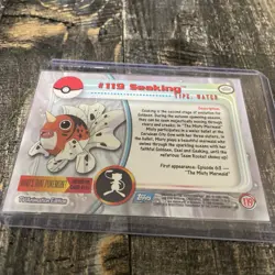 SEAKING #119 - SILVER Non Holo - Topps Blue Logo - TV Animation - POKEMON CARD - Image 4