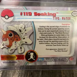 SEAKING #119 - SILVER Non Holo - Topps Blue Logo - TV Animation - POKEMON CARD - Image 5
