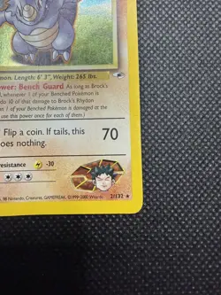 Brock's Rhydon - 2/132 - Pokemon Gym Heroes Unlimited Holo Rare Card WOTC - DMG - Image 5