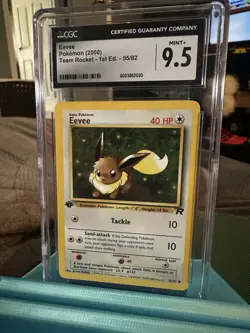 Eevee Team Rocket 1st Edition Pokemon Card 55/82 CGC GEM MINT 9.5 - Image 1