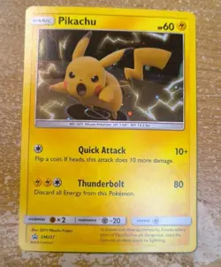 Pokemon TCG Pikachu SM227 Black Star Promo Sun & Moon Cosmos Holo 2019 Card - Image 1
